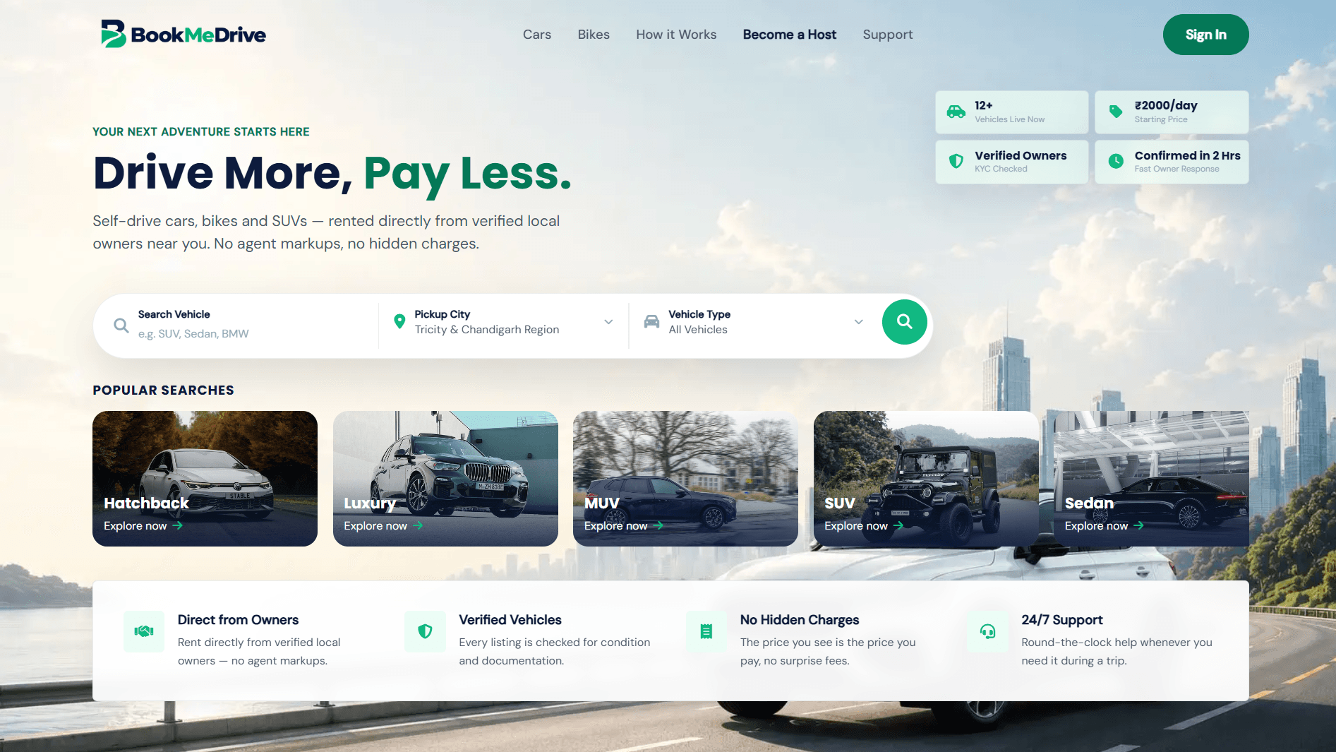 BookMeDrive website